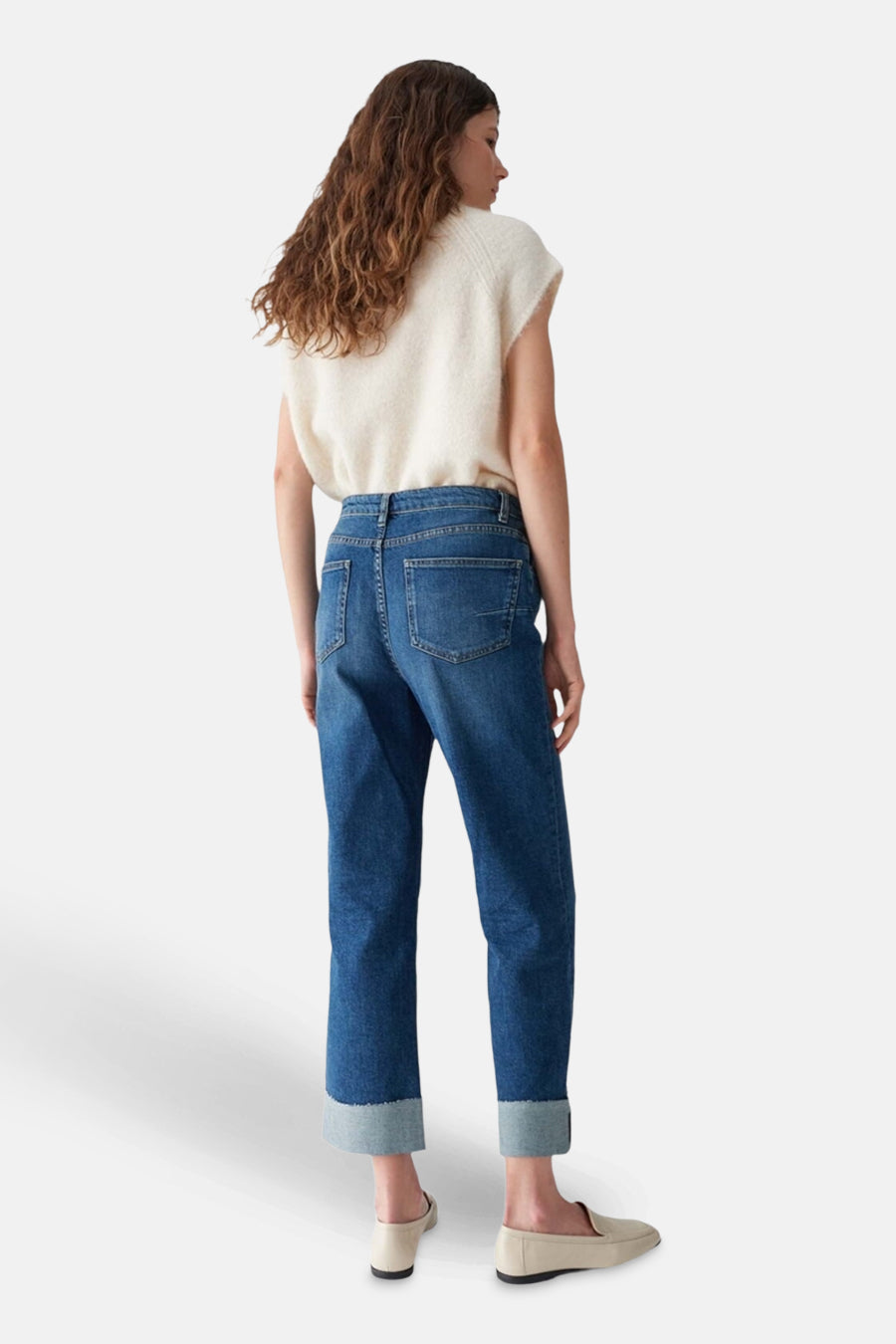 Donkerblauwe Denim Rechtaf Jeans - OPUS