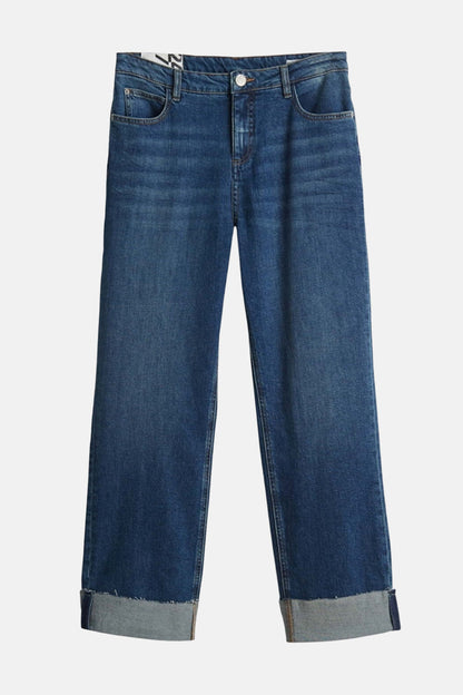 Donkerblauwe Denim Rechtaf Jeans - OPUS