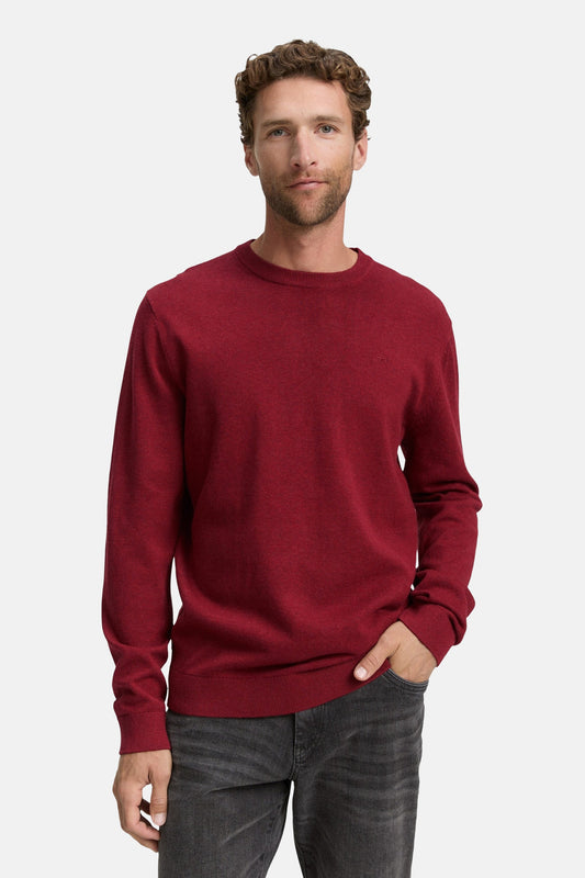 Trui met ronde hals - rood