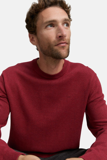 Trui met ronde hals - rood