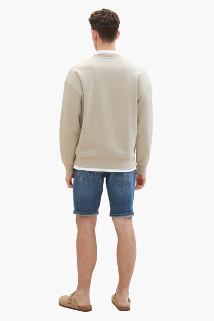 Donkerblauwe Denim Kort