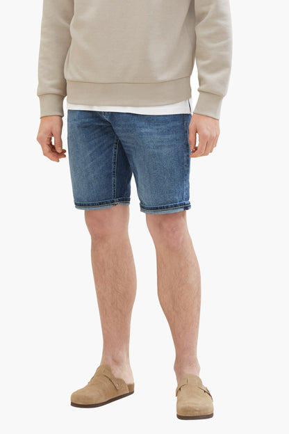 Donkerblauwe Denim Kort