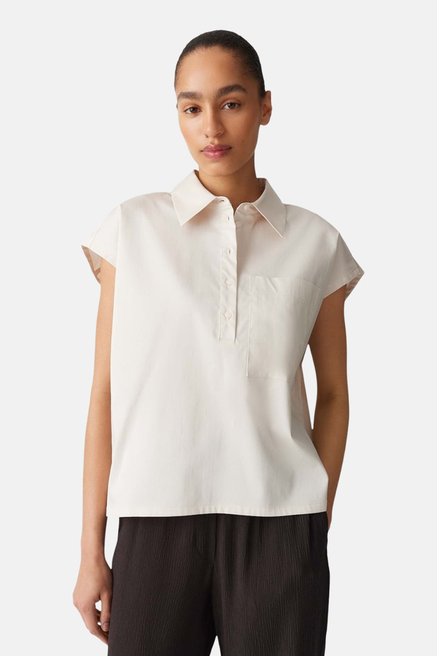 Ecru Button-Up Shirt