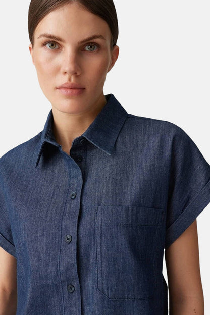 Korte Mouwen Hemd - Donkerblauw Denim