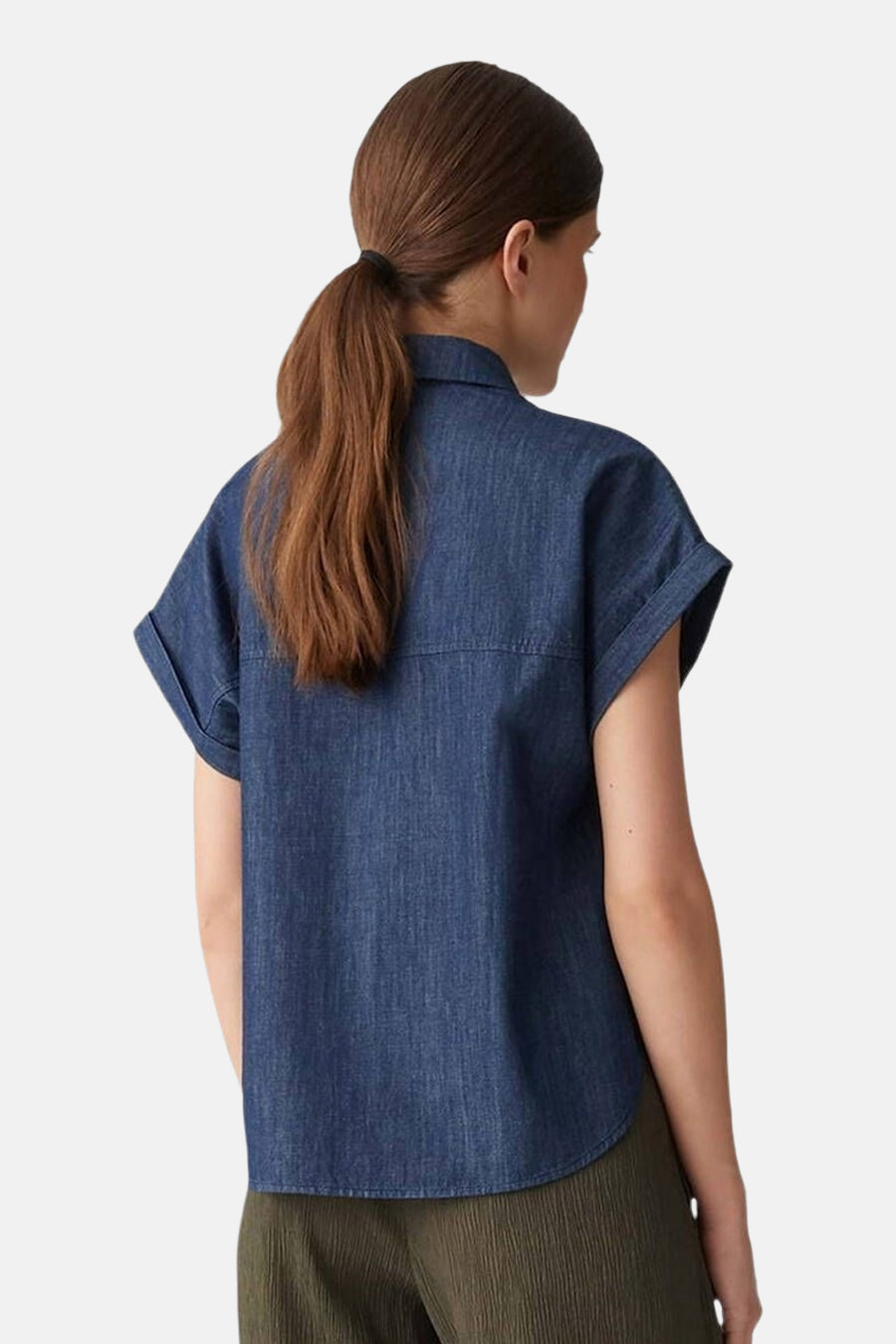 Korte Mouwen Hemd - Donkerblauw Denim