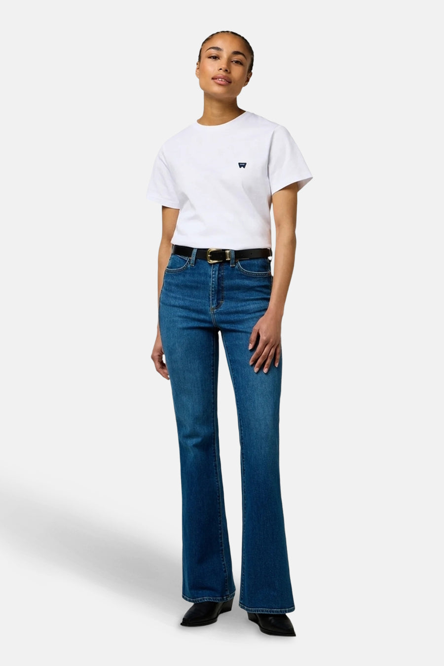 Jeans flared mid blue denim - Wrangler®
