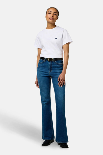 Jeans flared mid blue denim - Wrangler®