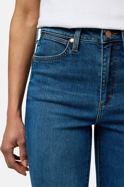 Jeans flared mid blue denim - Wrangler®