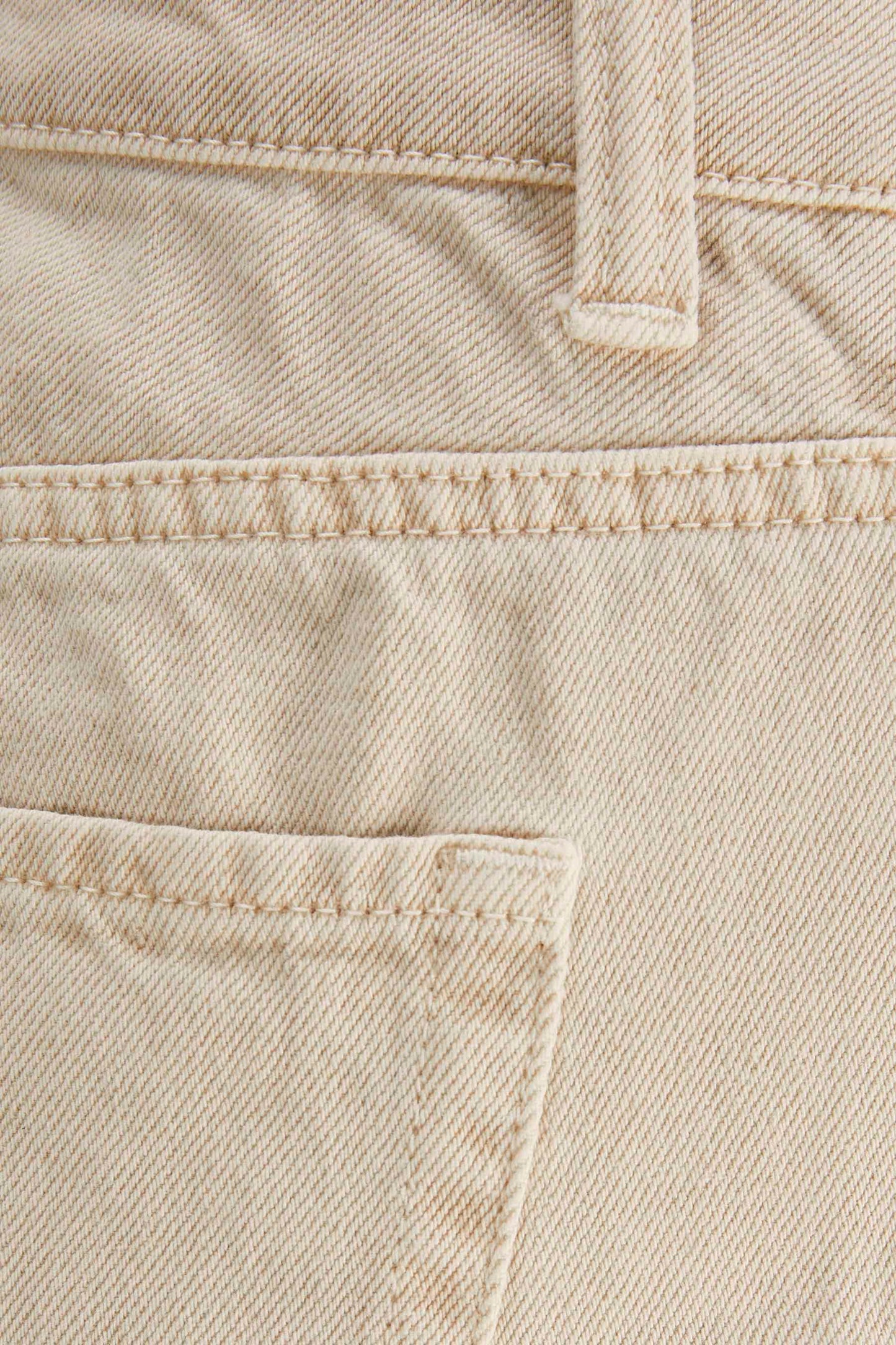 Beige Straight-Leg Jeans