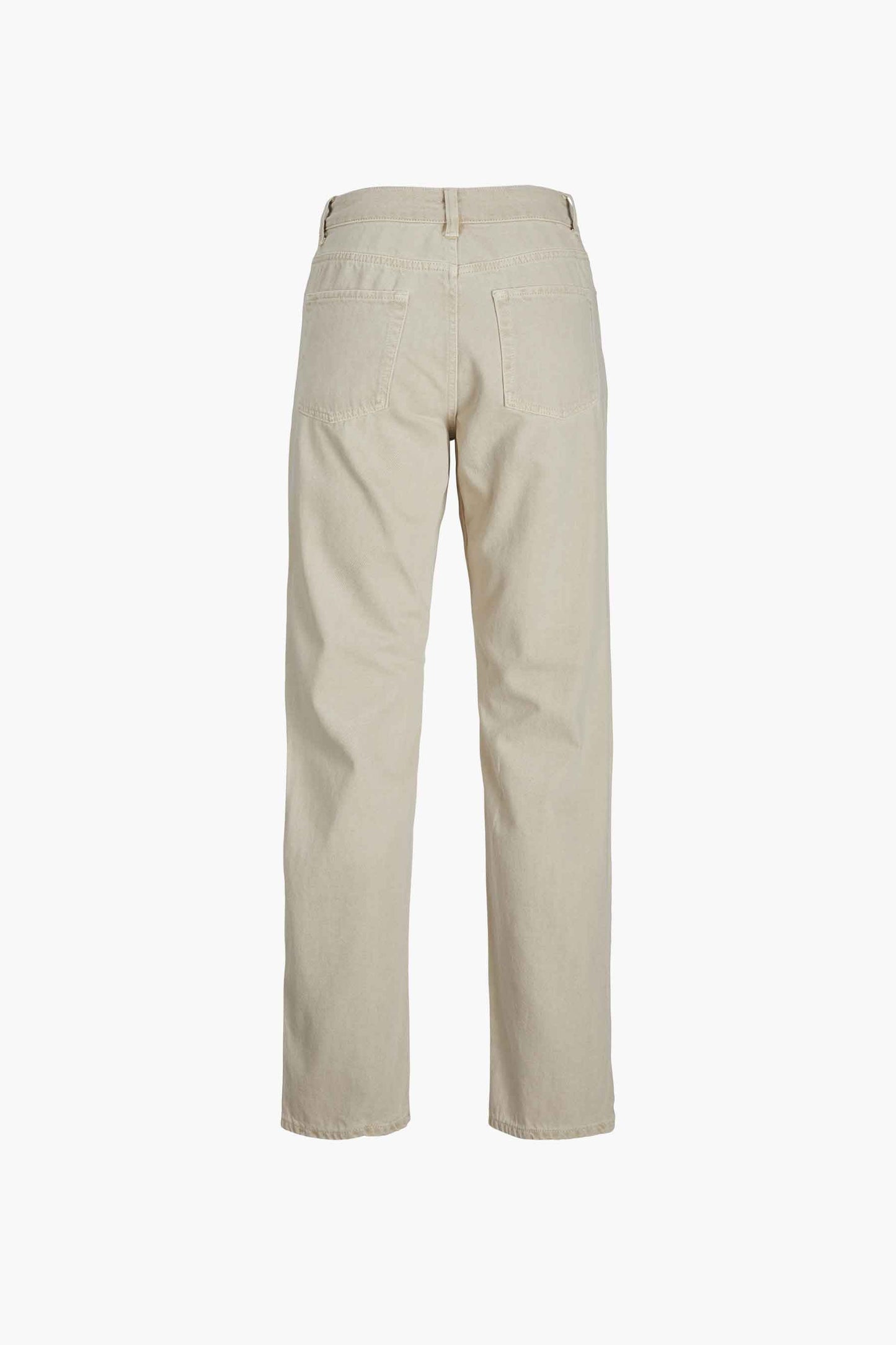 Beige Straight-Leg Jeans