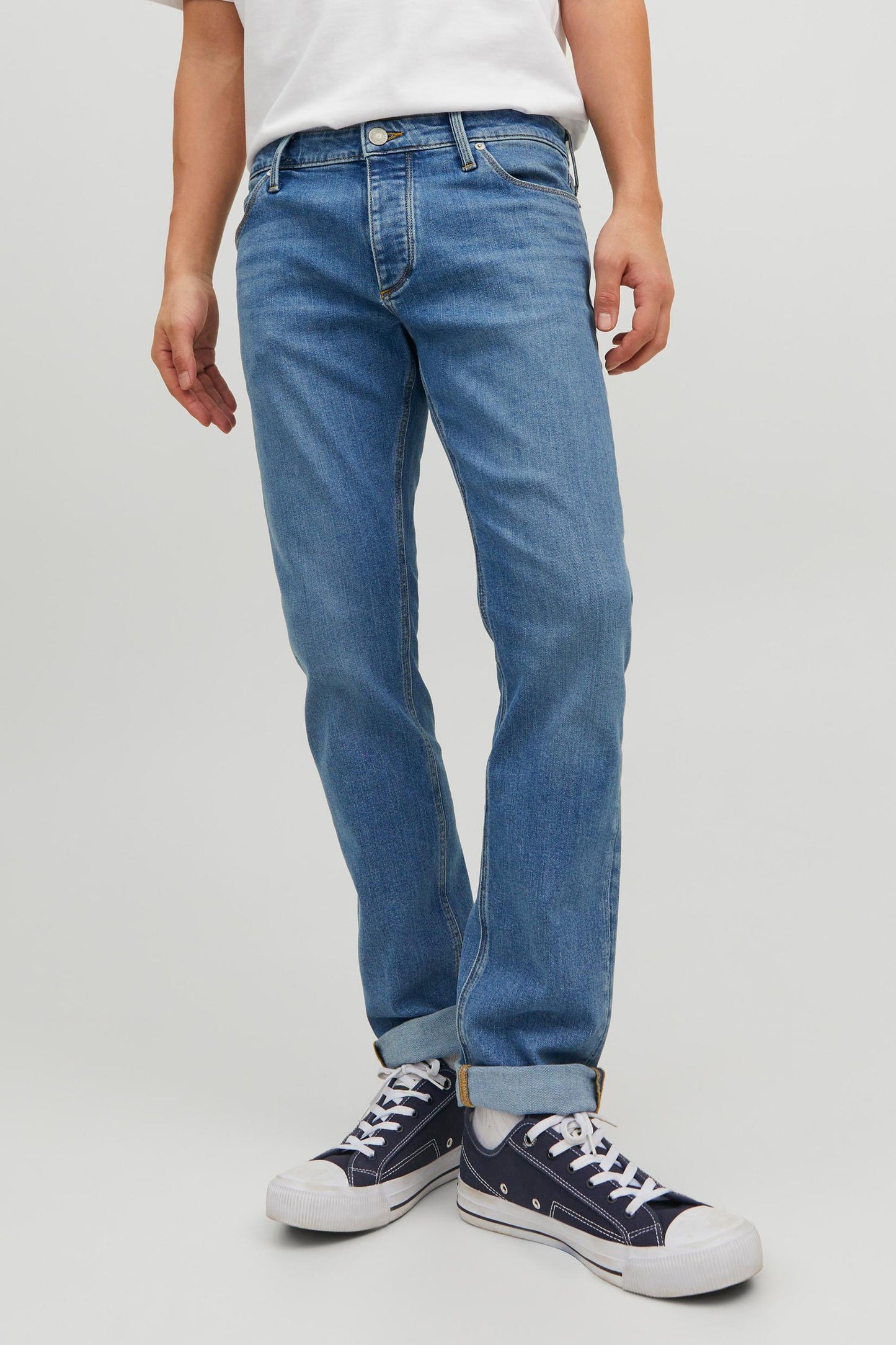 Mid Blue Denim Slim-Fit Jeans