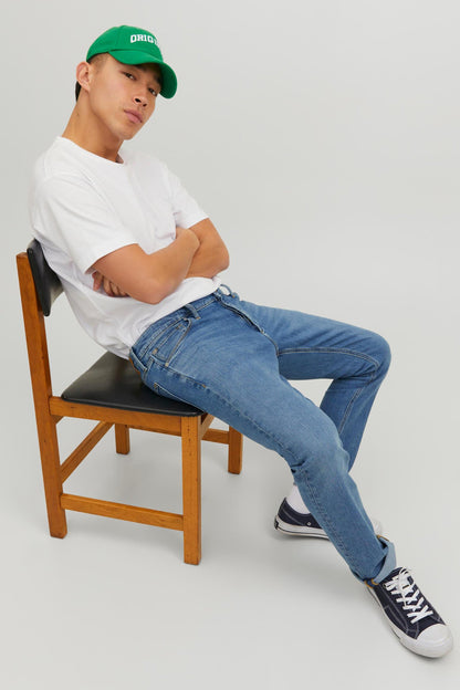 Mid Blue Denim Slim-Fit Jeans