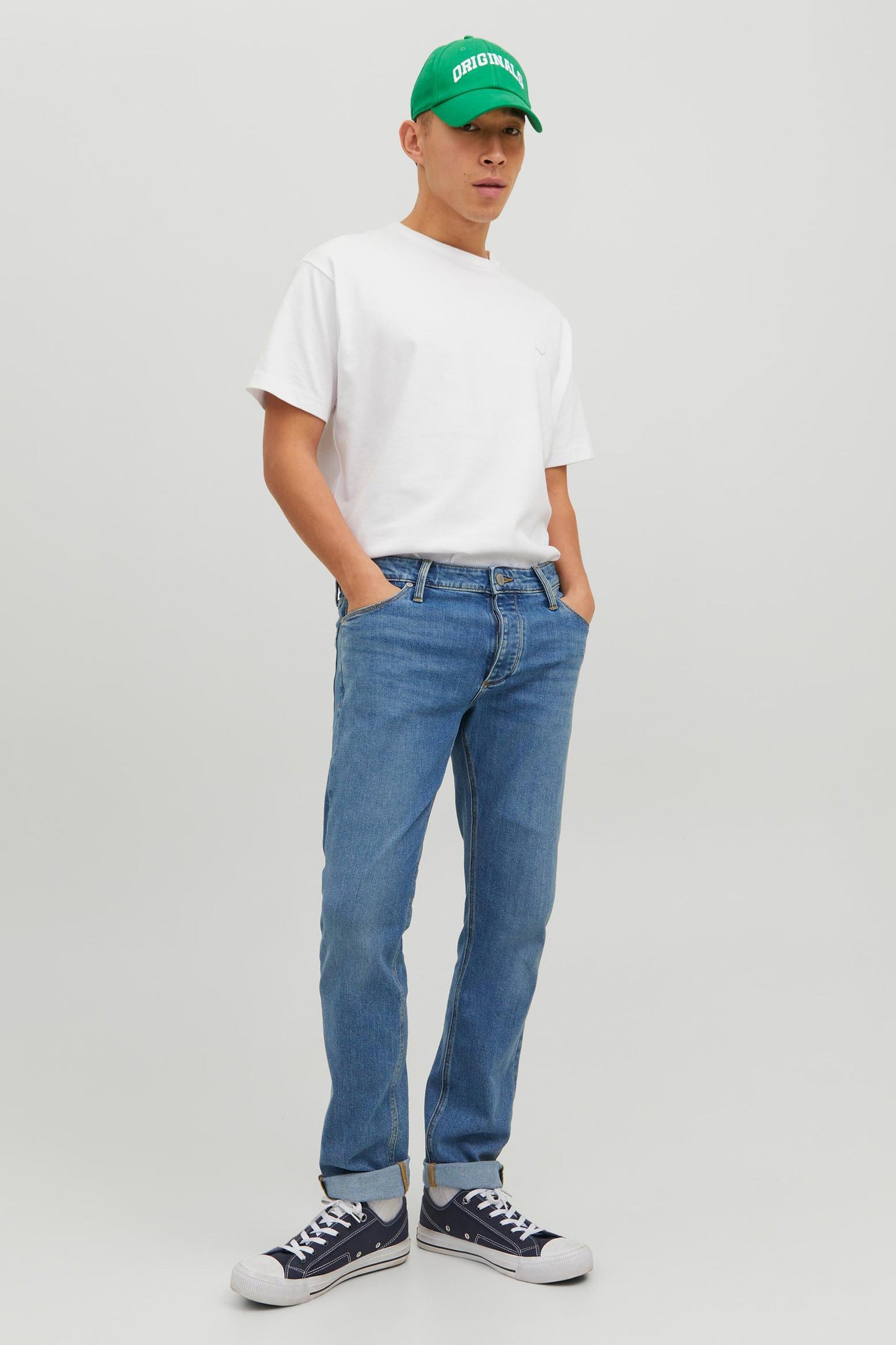 Mid Blue Denim Slim-Fit Jeans
