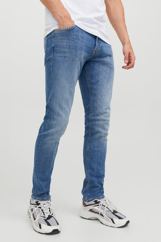 Mid-Blue Denim Slim Fit Jeans