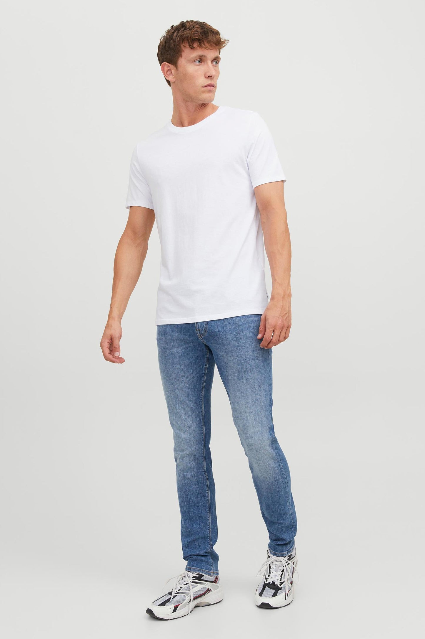 Mid-Blue Denim Slim Fit Jeans
