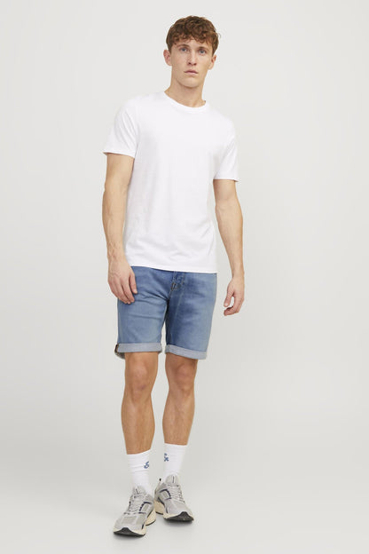 Korte Mid-Blauwe Denim