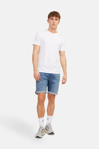 Korte Mid-Blauwe Denim