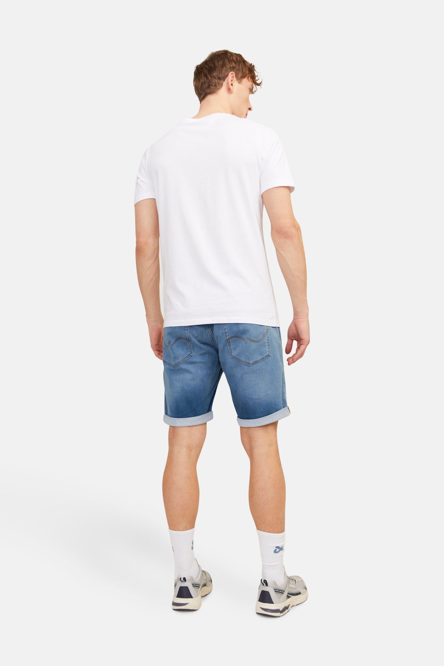 Korte Mid-Blauwe Denim