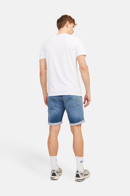 Korte Mid-Blauwe Denim