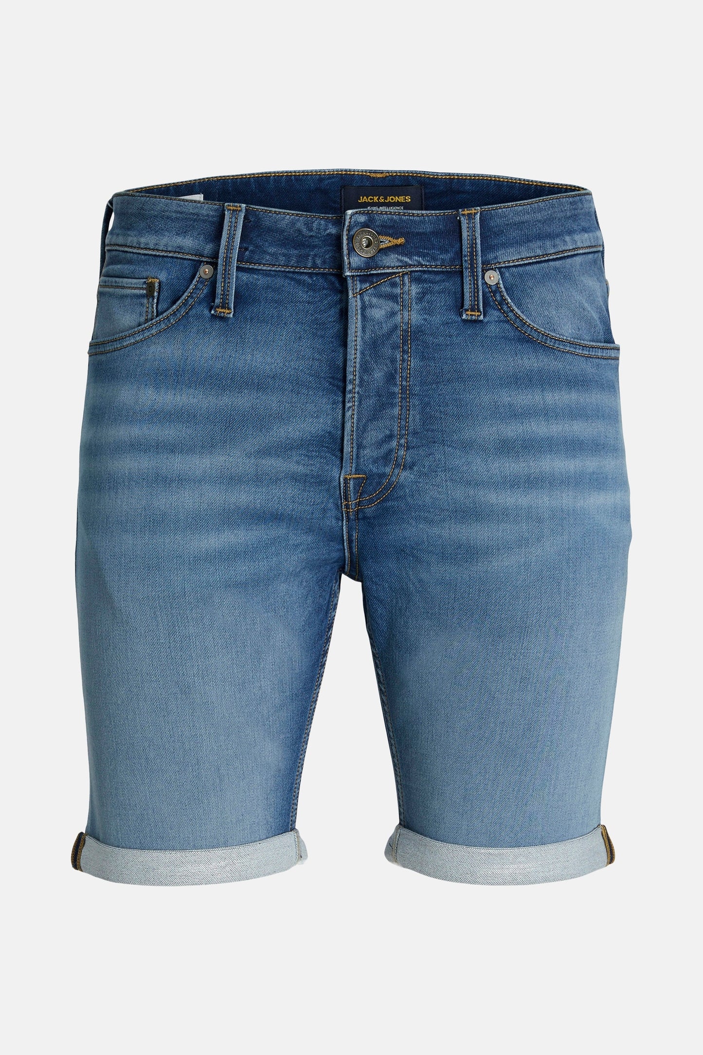 Korte Mid-Blauwe Denim