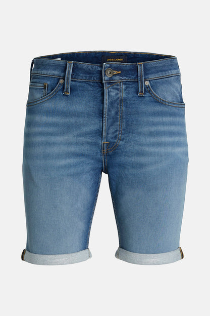 Korte Mid-Blauwe Denim