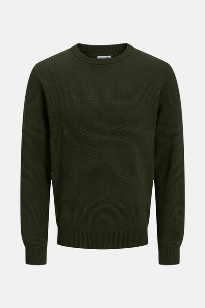 Groene trui met ronde hals
