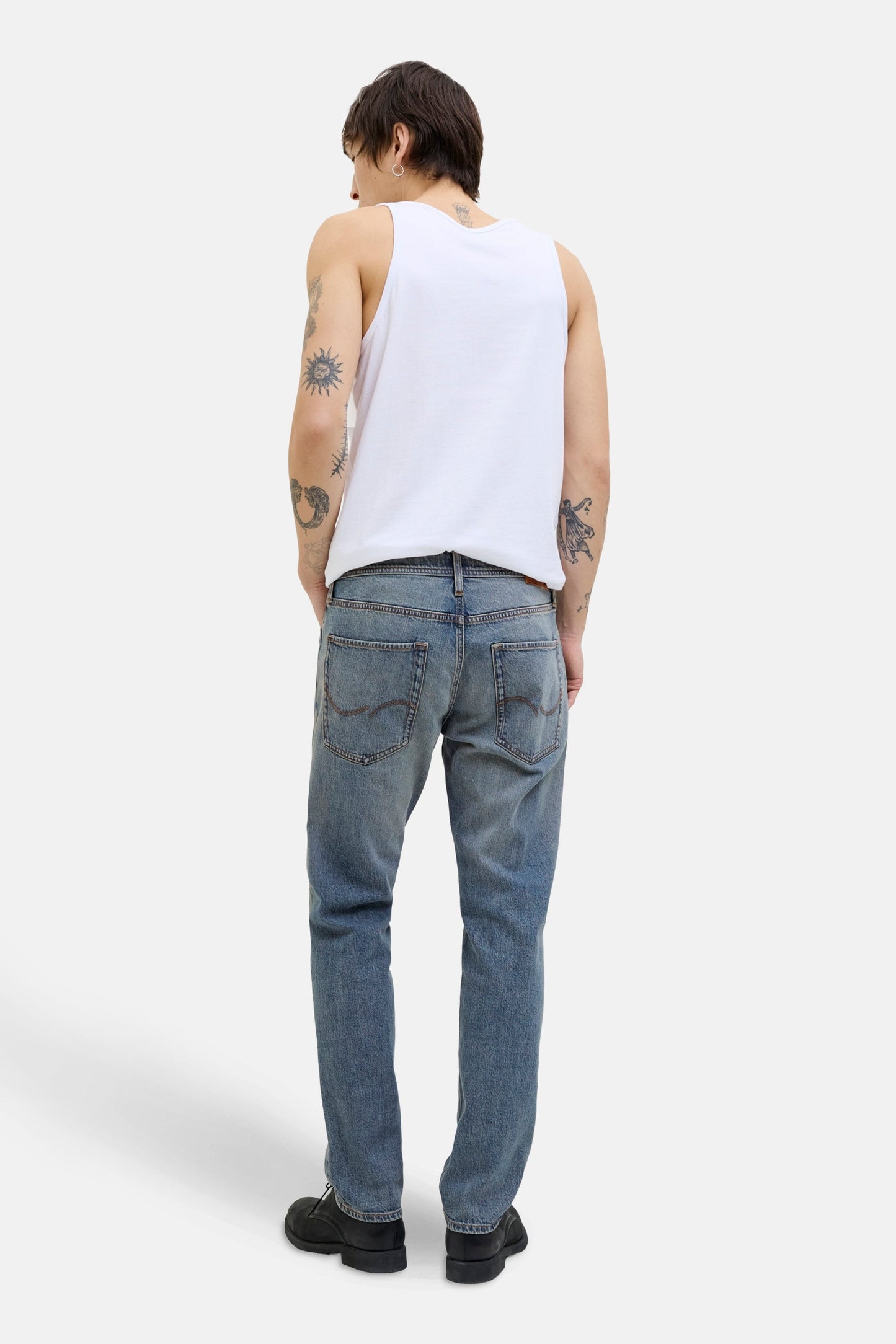 Mid Blue Denim Tapered Jeans - JACK & JONES JEANS INTELLIGENCE