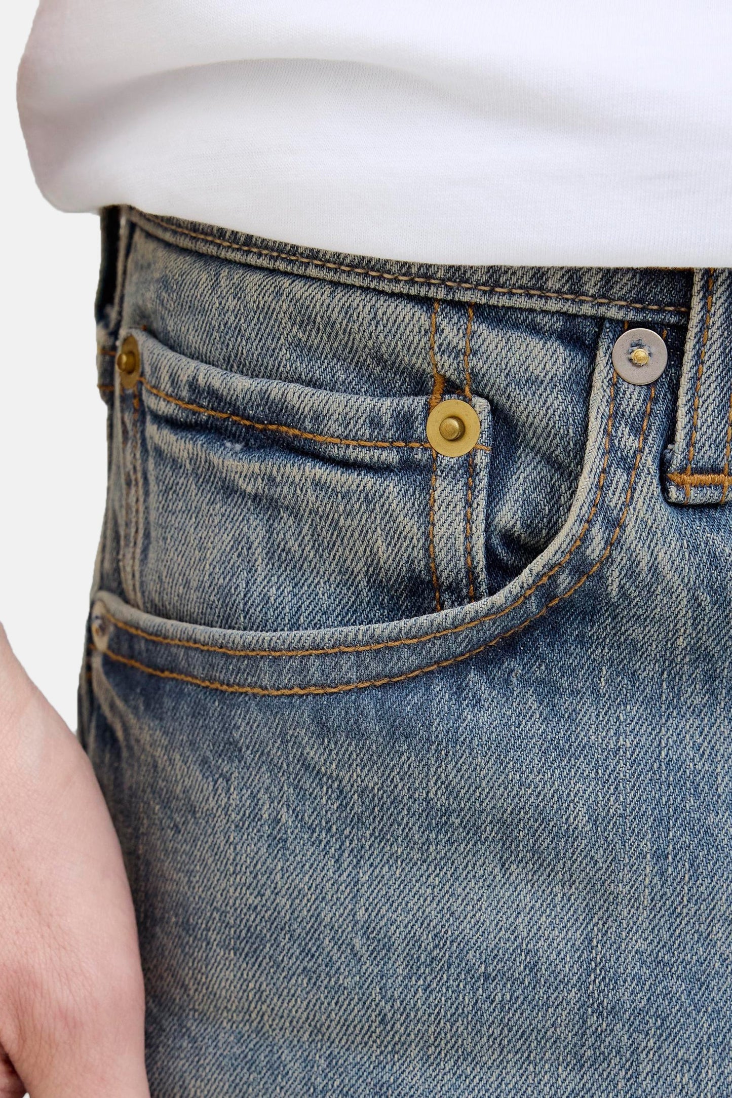 Mid Blue Denim Tapered Jeans - JACK & JONES JEANS INTELLIGENCE