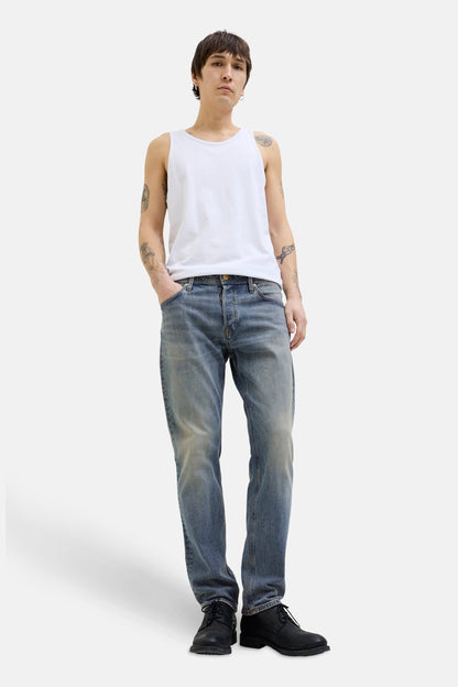 Mid Blue Denim Tapered Jeans - JACK & JONES JEANS INTELLIGENCE