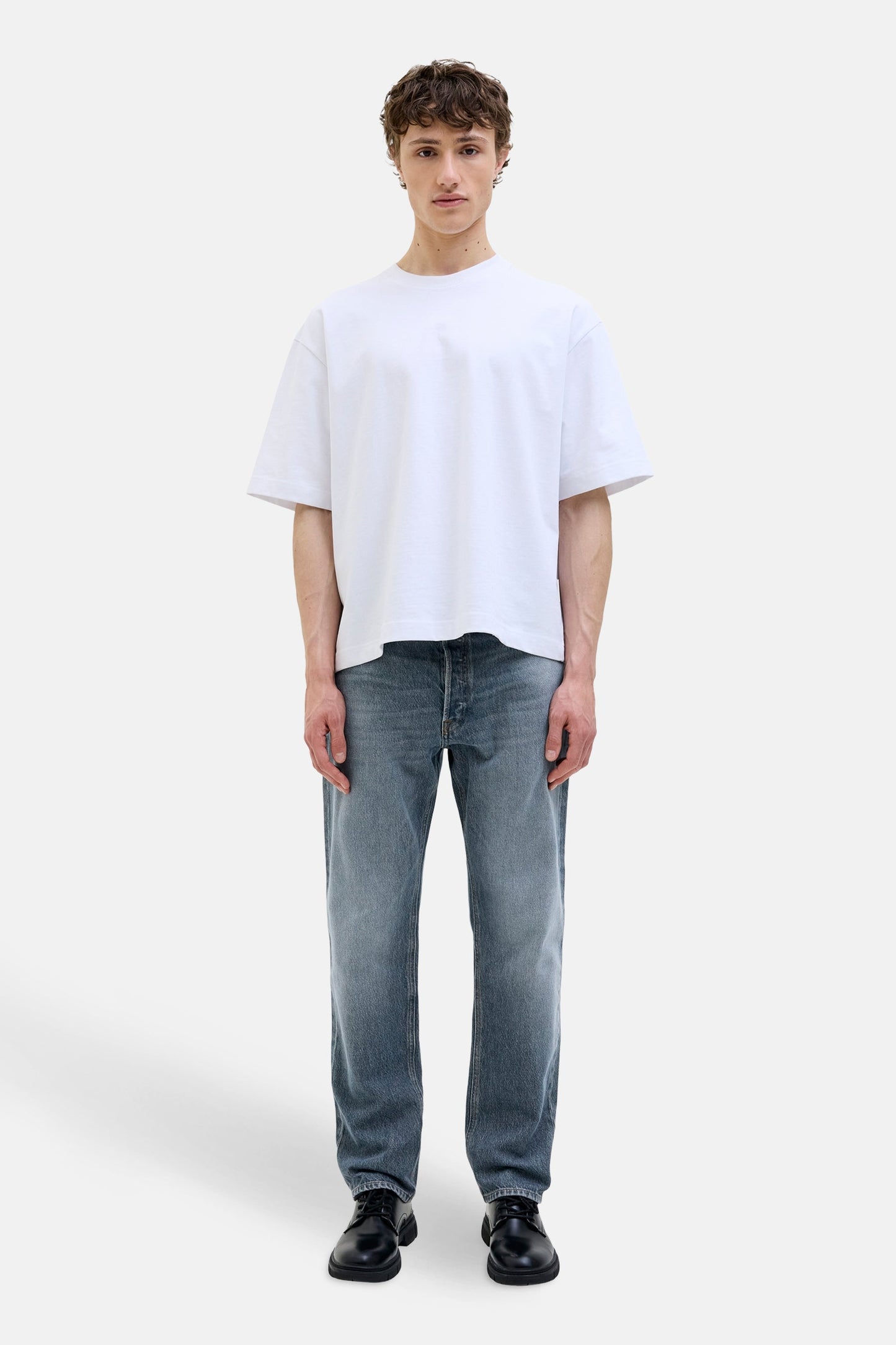 Tapered Mid Blue Denim Jeans - JACK & JONES JEANS INTELLIGENCE