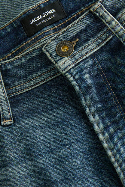 Mid Blue Denim Straight Jeans - JACK & JONES JEANS INTELLIGENCE