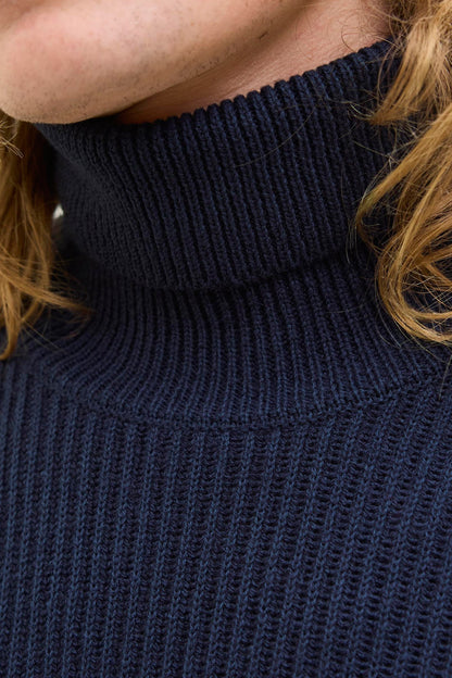 Blauwe Pullover met Rolkraag