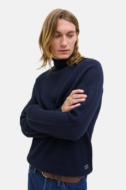 Blauwe Pullover met Rolkraag