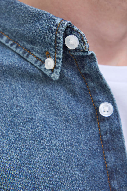 Jeanshemd mid blue denim - JJREBEL