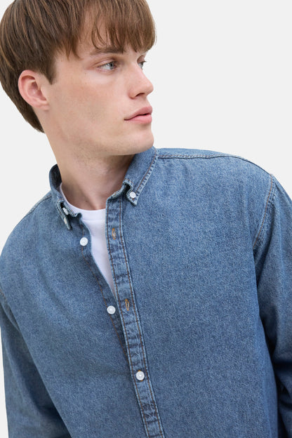 Jeanshemd mid blue denim - JJREBEL