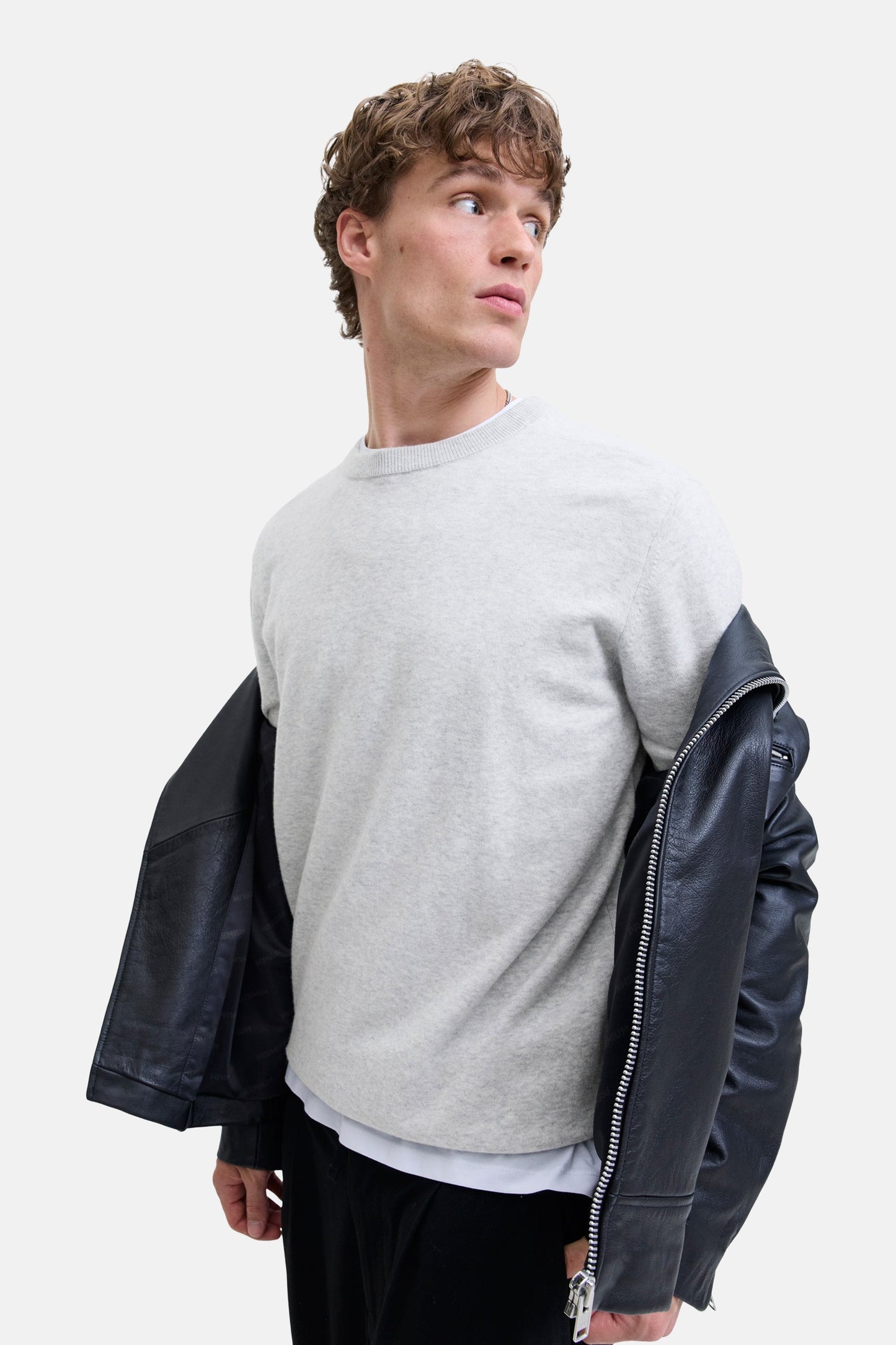 Trui met ronde hals grijs - PREMIUM by JACK & JONES