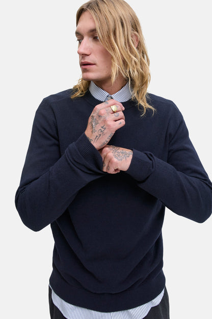 Trui met ronde hals blauw - PREMIUM by JACK & JONES