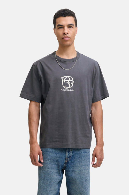 Grijze Korte Mouwen T-shirt - ORIGINALS BY JACK & JONES