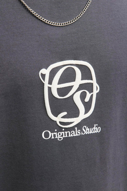 Grijze Korte Mouwen T-shirt - ORIGINALS BY JACK & JONES