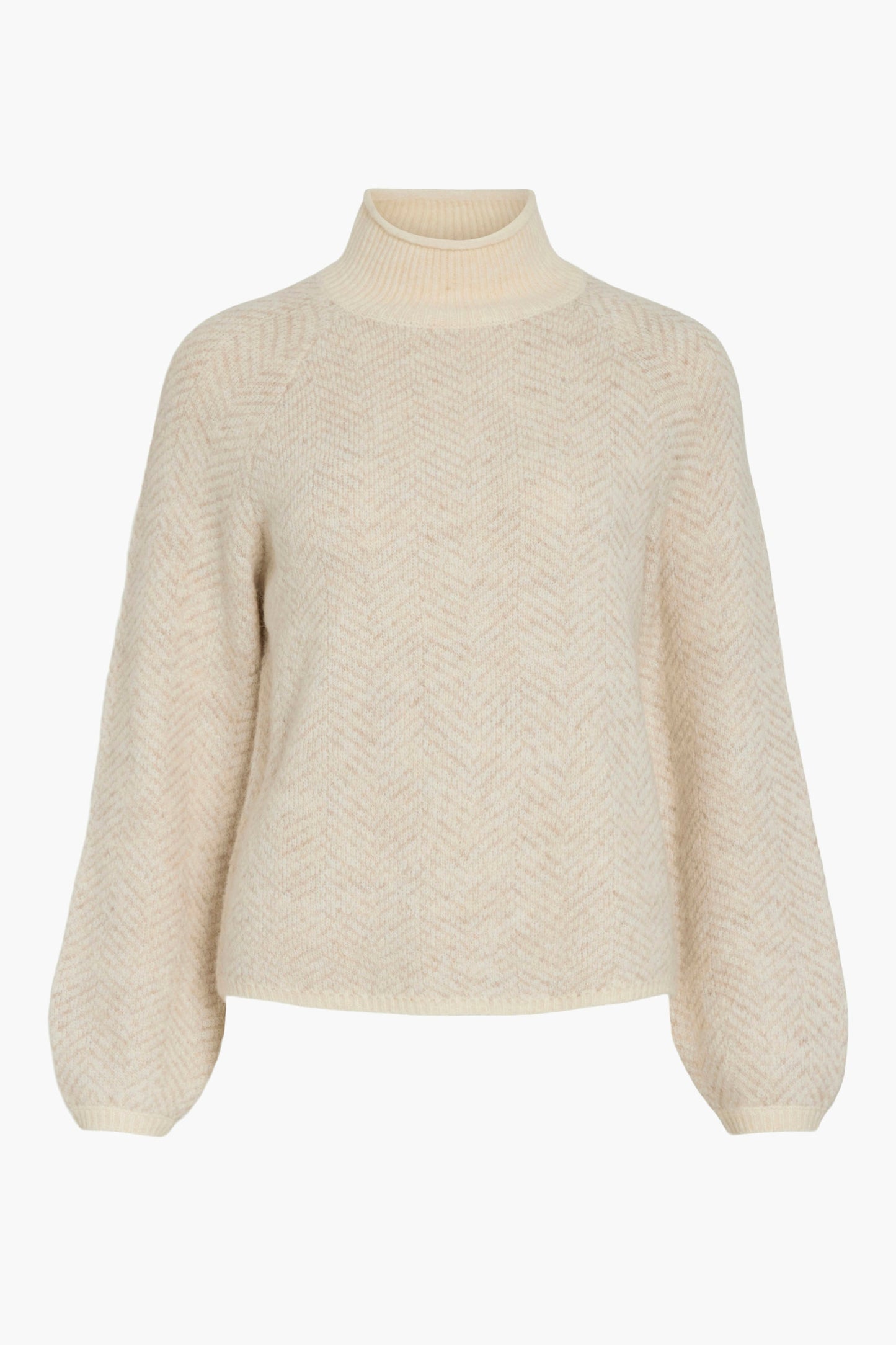 Pull met rolkraag - beige