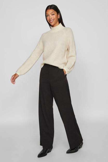 Pull met rolkraag - beige