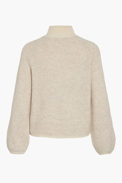 Pull met rolkraag - beige