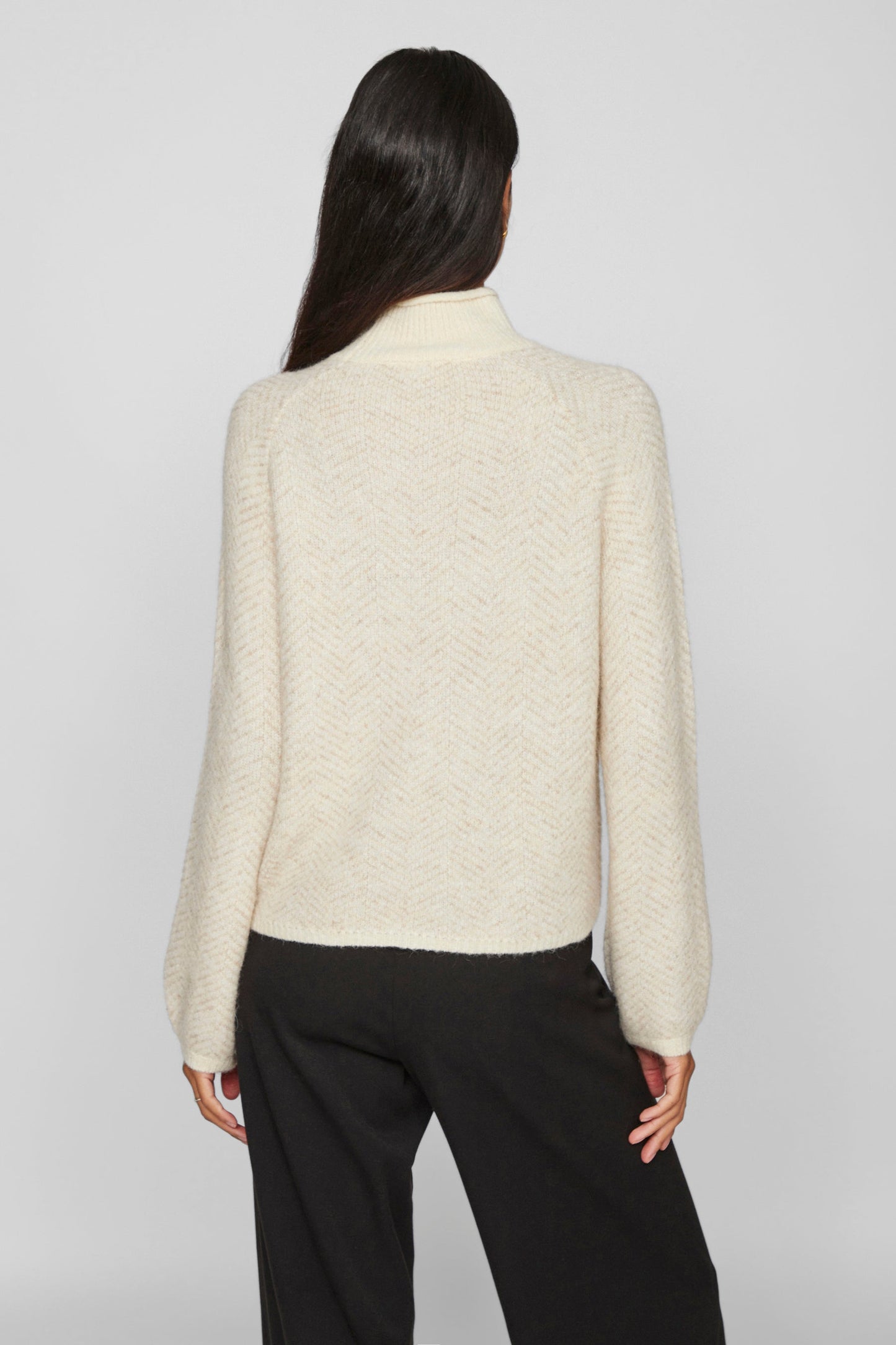 Pull met rolkraag - beige