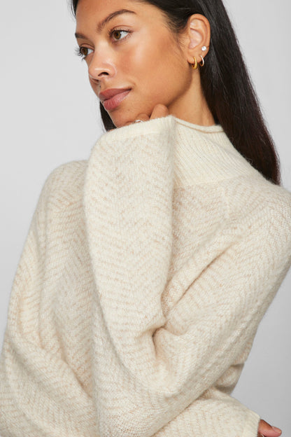 Pull met rolkraag - beige