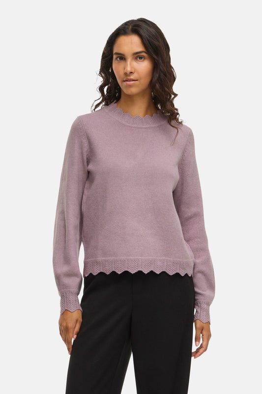 Pull met ronde hals - paars