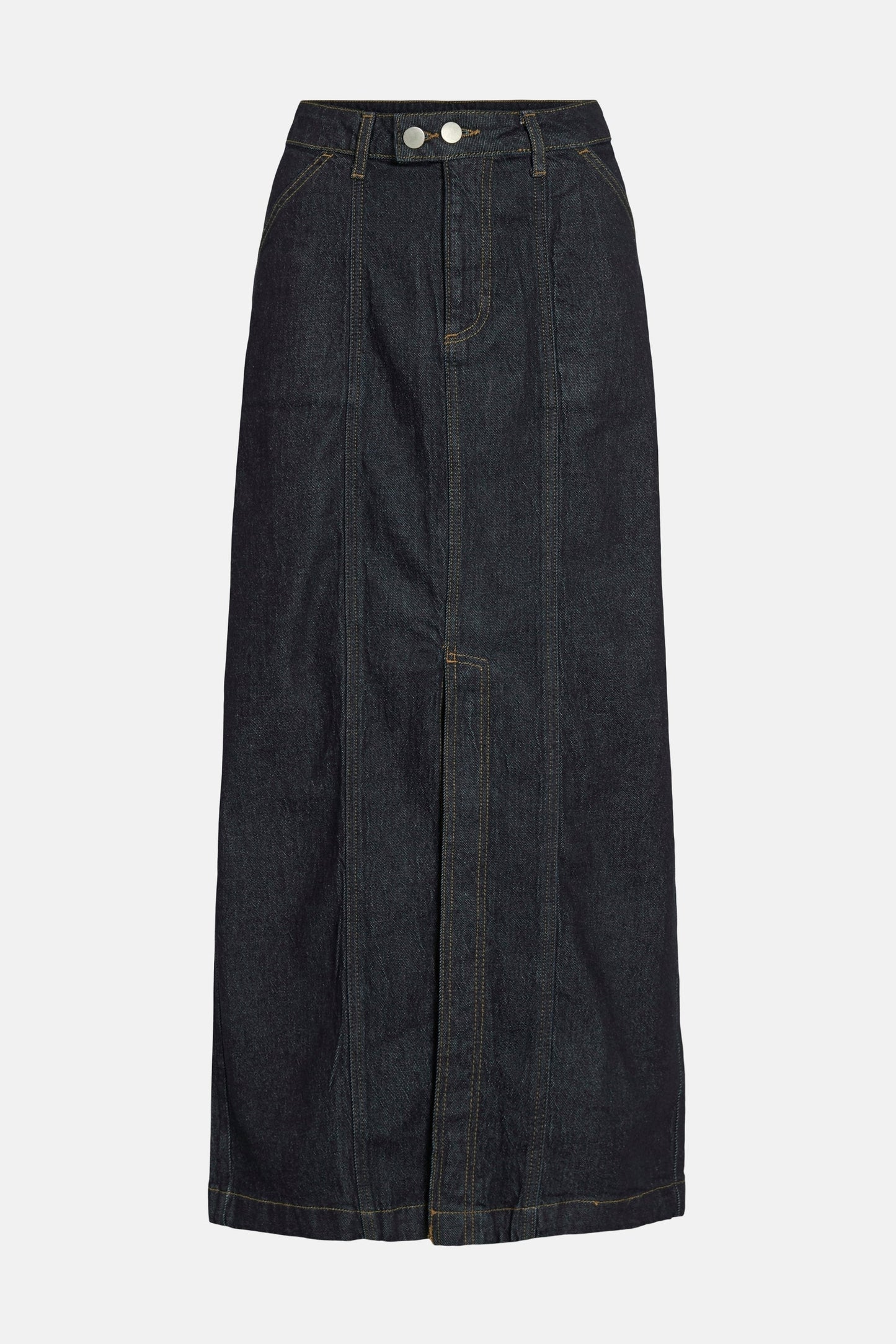 Donkerblauwe denim lange rok