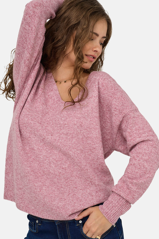 Roze V-hals Trui