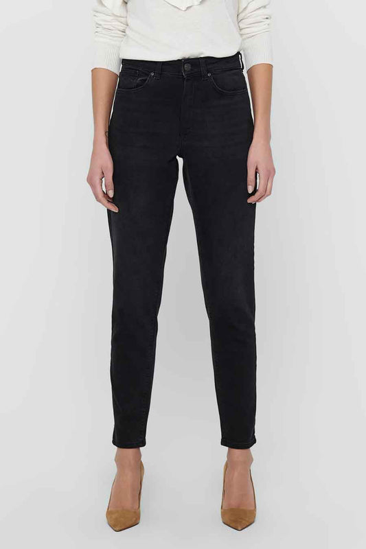 Donkergrijze Denim Mom Jeans