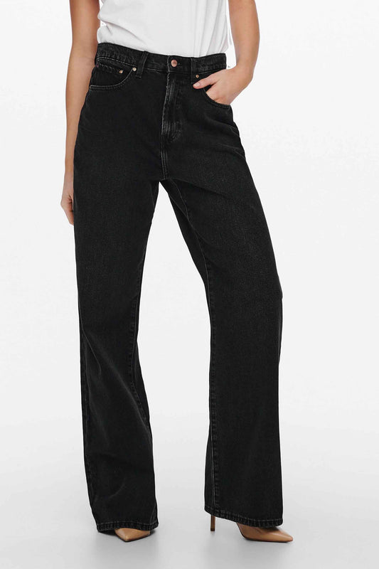 Donkergrijze Wijd Jeans van Denim