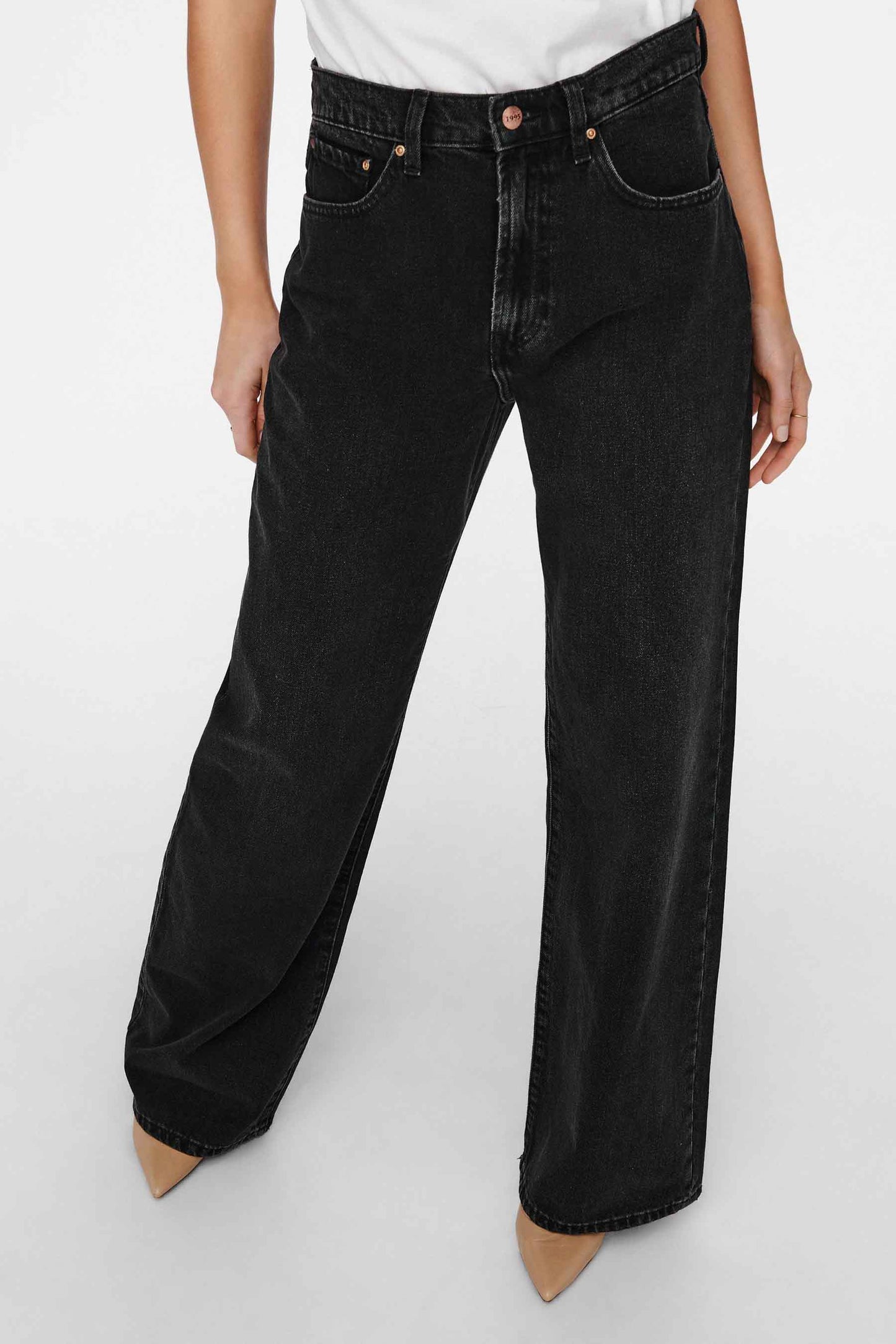 Donkergrijze Wijd Jeans van Denim
